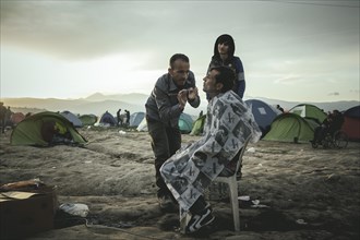 Idomeni refugee camp on the Greece Macedonia border