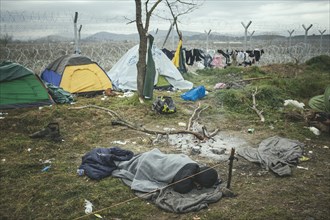 Idomeni refugee camp on Greek Macedonia border