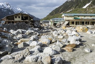The small town around Kedarnath Temple got totally destroyed by the flood of river Mandakini in 2013
