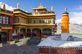 The inner courtyard of Matho Gompa
