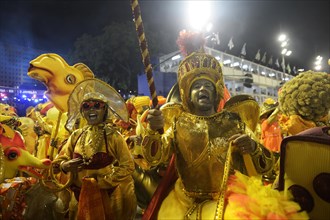 Costumed samba dancers