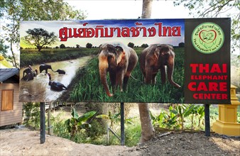 Sign at the entrance to the Thai Elephant Care Center