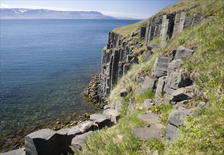 Basalt columns on coast