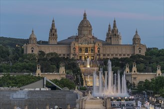 Fountains in front of the Museu Nacional d'Art de Catalunya art museum