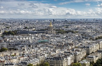 Paris cityscape with the Dome of Les Invalides