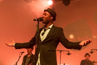 The US soul singer and rapper Aloe Blacc live at the Blue Balls Festival in Lucerne