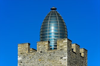 Glass dome designed by Mario Botta on the tower of the bishop's castle Leuk