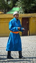 Mongolian man in traditional clothing