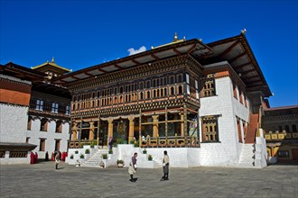 Buddhist temple in courtyard