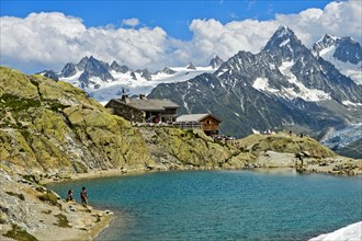 Refuge du Lac Blanc mountain hut in the Aiguilles Rouges parkland