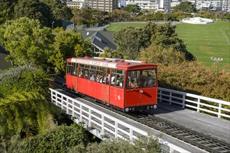 Wellington Cable Car on railway track