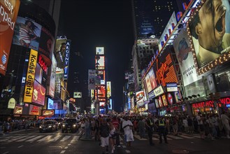 Illuminated advertising at night
