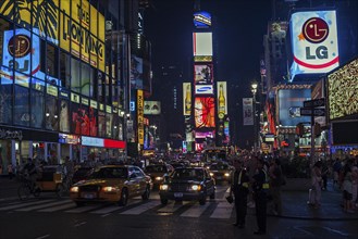 Illuminated advertising at night