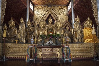 Bronze Buddha statues at Wat Jong Kham