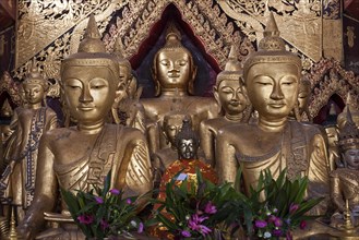 Bronze Buddha statues at Wat Jong Kham