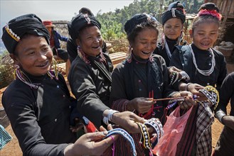 Native woman in typical clothing from the Ann tribe in a mountain village at Pin ropek