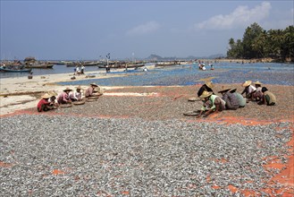 Local women wearing straw hat