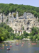 Kayaks on the Dordogne River