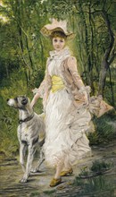 A young woman and her dog