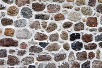 Old stone wall made of rocks and bricks