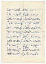Child's handwritten educational punishment from 1960