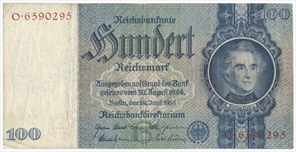 Reichsbank note with portrait of Justus von Liebig