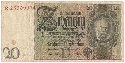 Reichsbanknote with portrait of Ernst Werner von Siemens