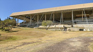 Covered excavation site Cacaxtla in Tlaxcala