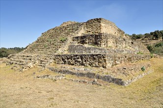Pyramid excavation site site Cacaxtla in Tlaxcala