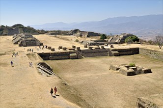 Overlooking the Patio Hundido on the southwestern part of the archaeological site Monte Alban in Oaxaca