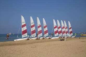 Sailboats on the beach