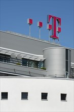 German Telecom logo on company headquarters