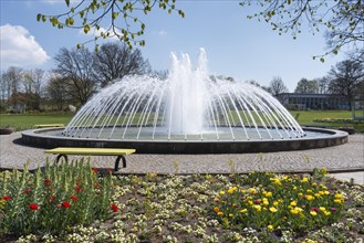 Fountains and flower-bed in the egapark