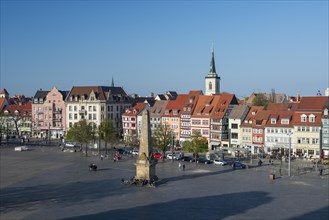 Cathedral Square with obelisk and row of medieval houses