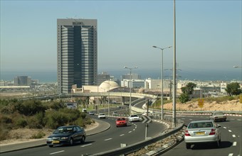 Highway in front of the city