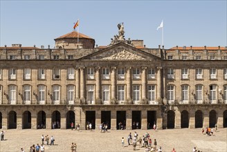 Obradoiro central square in front of the Palace of Raxoi