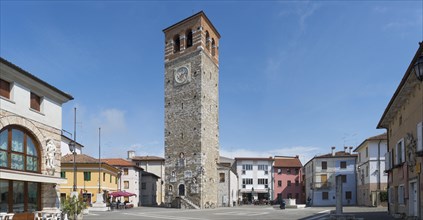 Town square with clock tower