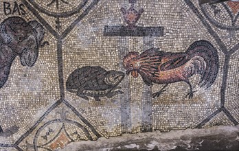 Early Christian mosaic with animal symbolism