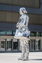Chrome-steel plastic sculpture by Anne-Sophie Alex Hanimann in Zurich West