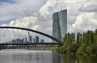Osthafenbrucke bridge and European Central Bank