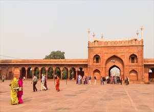 Courtyard of Jama Masjid Mosque or Masjid-i-Jahan Numa