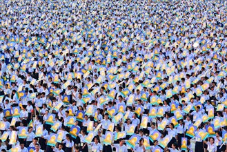 Mass event at Wat Phra Dhammakaya temple