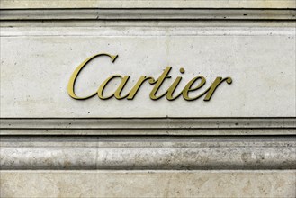 Cartier logo on the facade