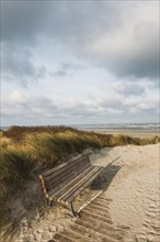 Bench in the dunes of the North Sea island Langeoog