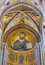 Christ Pantocrator mosaic in Byzantine style