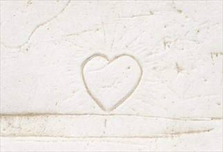 Heart incised in stone