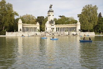 Buen Retiro Park with Boating Lake and Monument to Alfonso XII