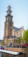 Westerkerk church on Prinsengracht canal