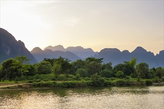 Nam Song River and Karst landscape in Vang Vieng