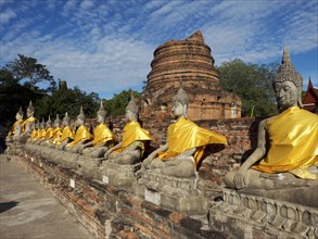 Buddha statues in front of the Central Stupa